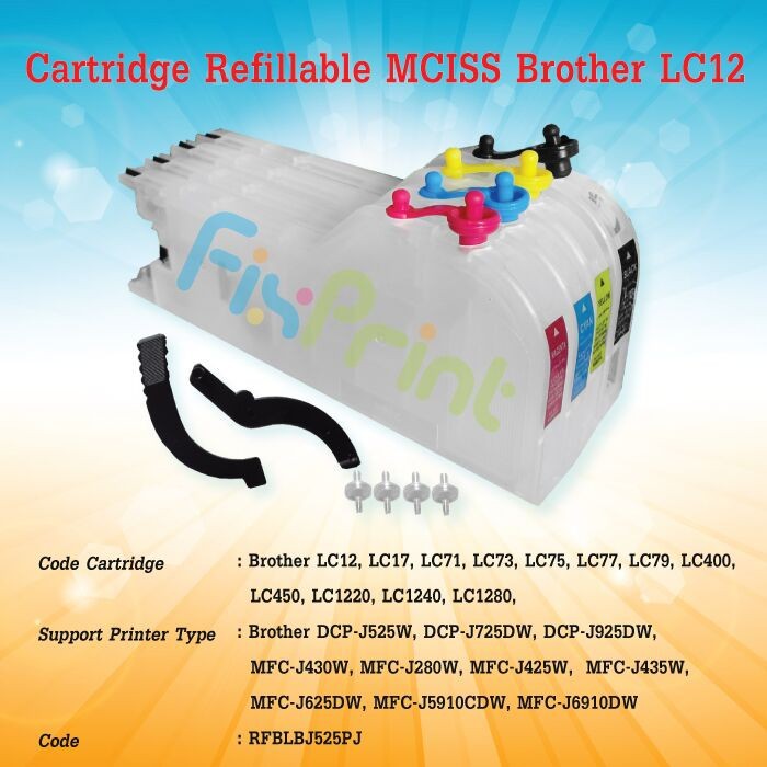 Ống Mực Thay Thế Cho Brother Lc12 Lc17 Lc71 Lc73 Lc75 Lc77 Fpterbaru3193