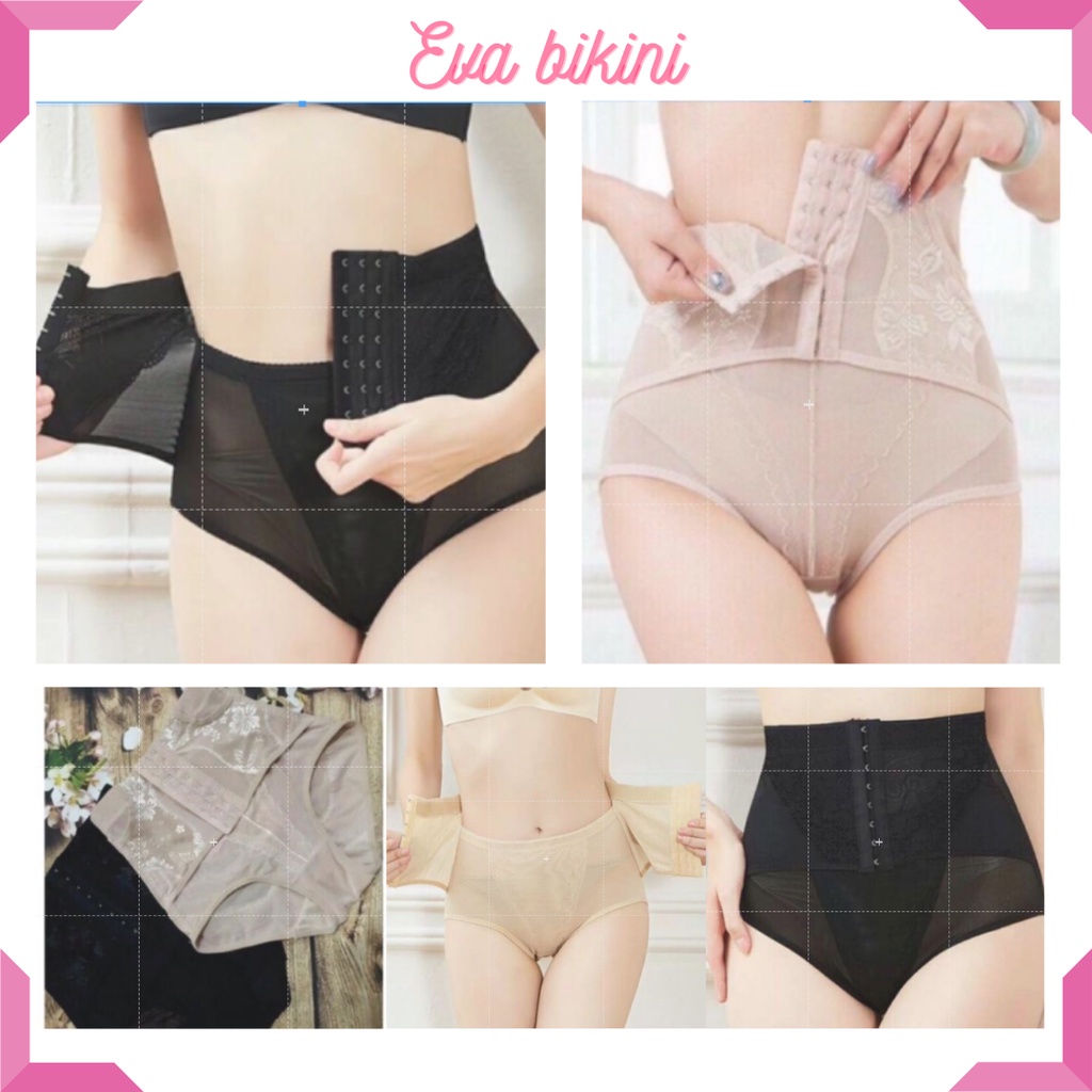 Quần gen ren siết eo nịt bụng EVA có móc chốt cài, giảm mỡ bụng 5-7 cm