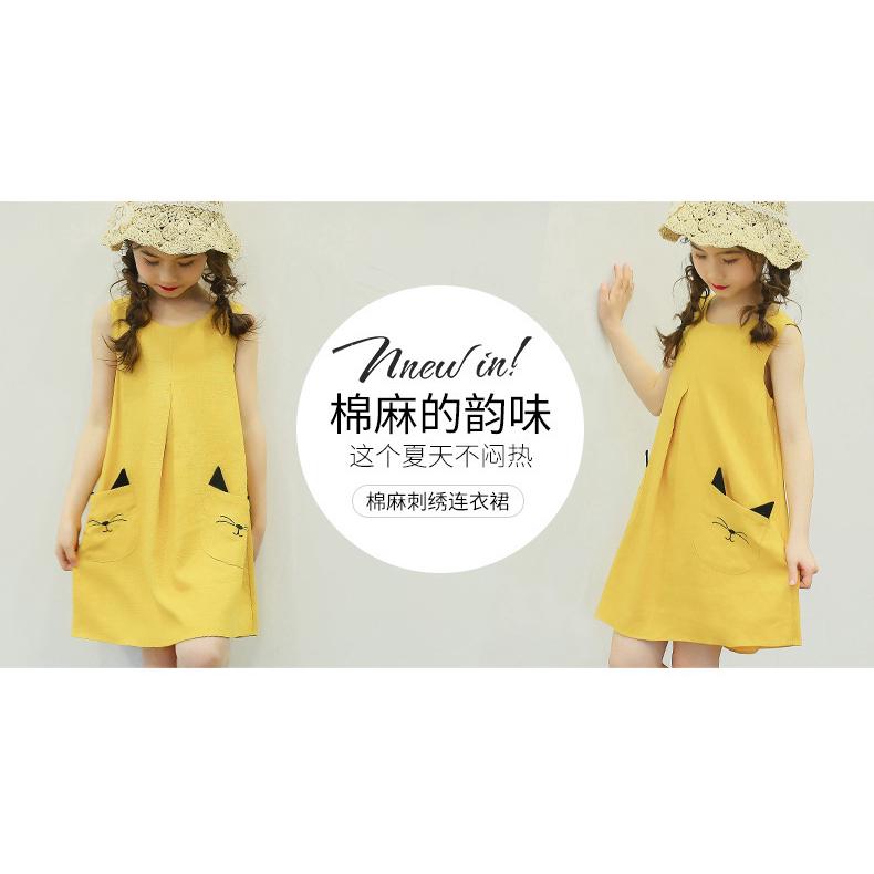 Đầm cotton sát nách cho bé gái