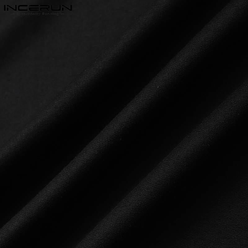 Áo thun INCERUN tay ngắn dáng rộng thoáng khí hợp thời trang dành cho bạn nam