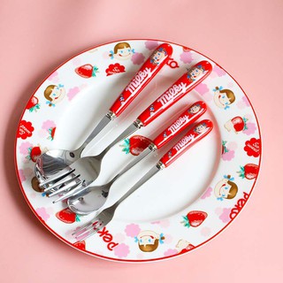 BỘ MUỖNG NĨA INOX CÁN SỨ HOẠ TIẾT XINH XẮN MILKY GIRL