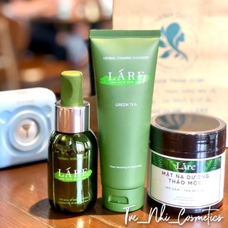 Combo nám tàn nhang láre thanh dược gồm herbal serum lá re ver2 + mask nám + sữa rửa mặt thảo mộc