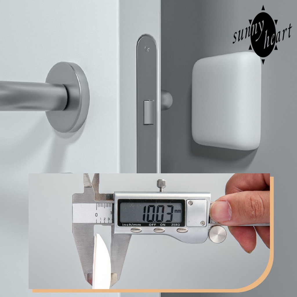 Set 4 Miếng Chặn Cửa Chống Sốc Hình Vuông Bằng Silicon Tự Dính Màu Trơn