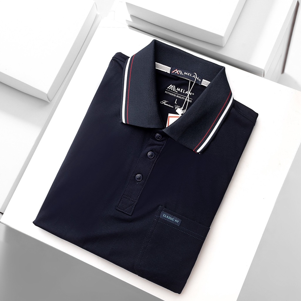 Áo thun POLO cá sấu nam trơn nhiều màu basic MELAN trung niên ngắn tay vải cotton cao cấp ngắn tay sang trọng