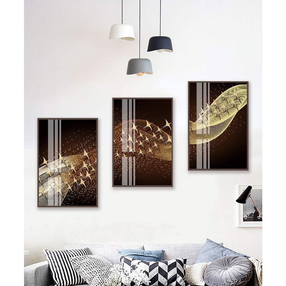 In hình ép gỗ Laminate TRANH TRỪU TƯỢNG - Mẫu 35 (3 HCN 3x20x30, 3x30x40, 3x40x60). In ảnh theo yêu cầu