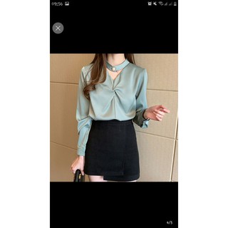(Hàng oder) Áo sơ mi cổ choker.