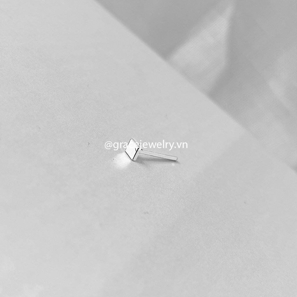 Khuyên tai bạc Grace - Thoi nụ Lozenge Stud (chiếc)