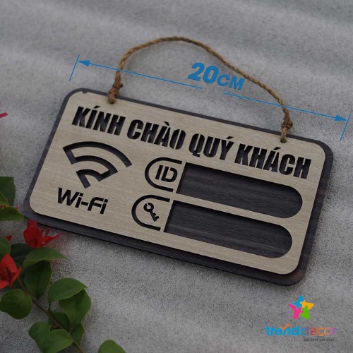 Bảng Gỗ Free Wifi Decor Quán Cafe trang trí cao cấp hiện đại