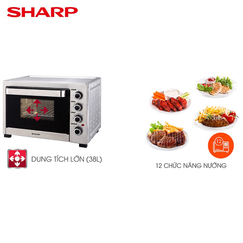 Lò nướng Sharp EO-A384RCSV-ST 38 lít