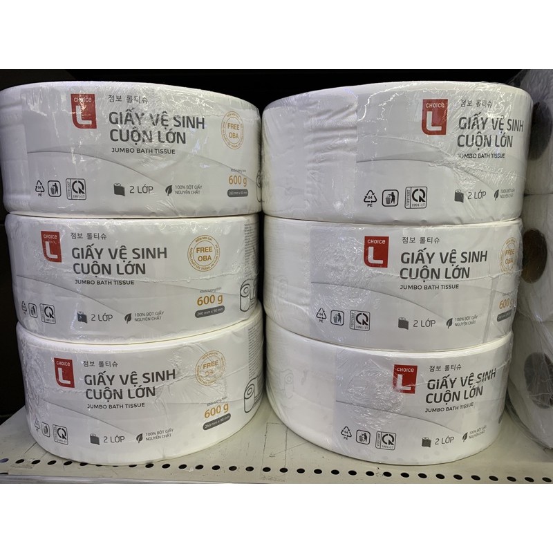 Giấy Vệ Sinh Cuộn Tròn 2 Lớp 600g Siêu Tiết Kiệm