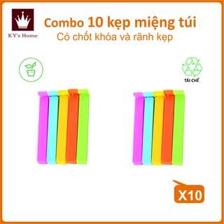 Combo 10 kẹp miệng túi bảo quản thực phẩm tiện lợi cho nhà bếp 11cm (có sẵn)