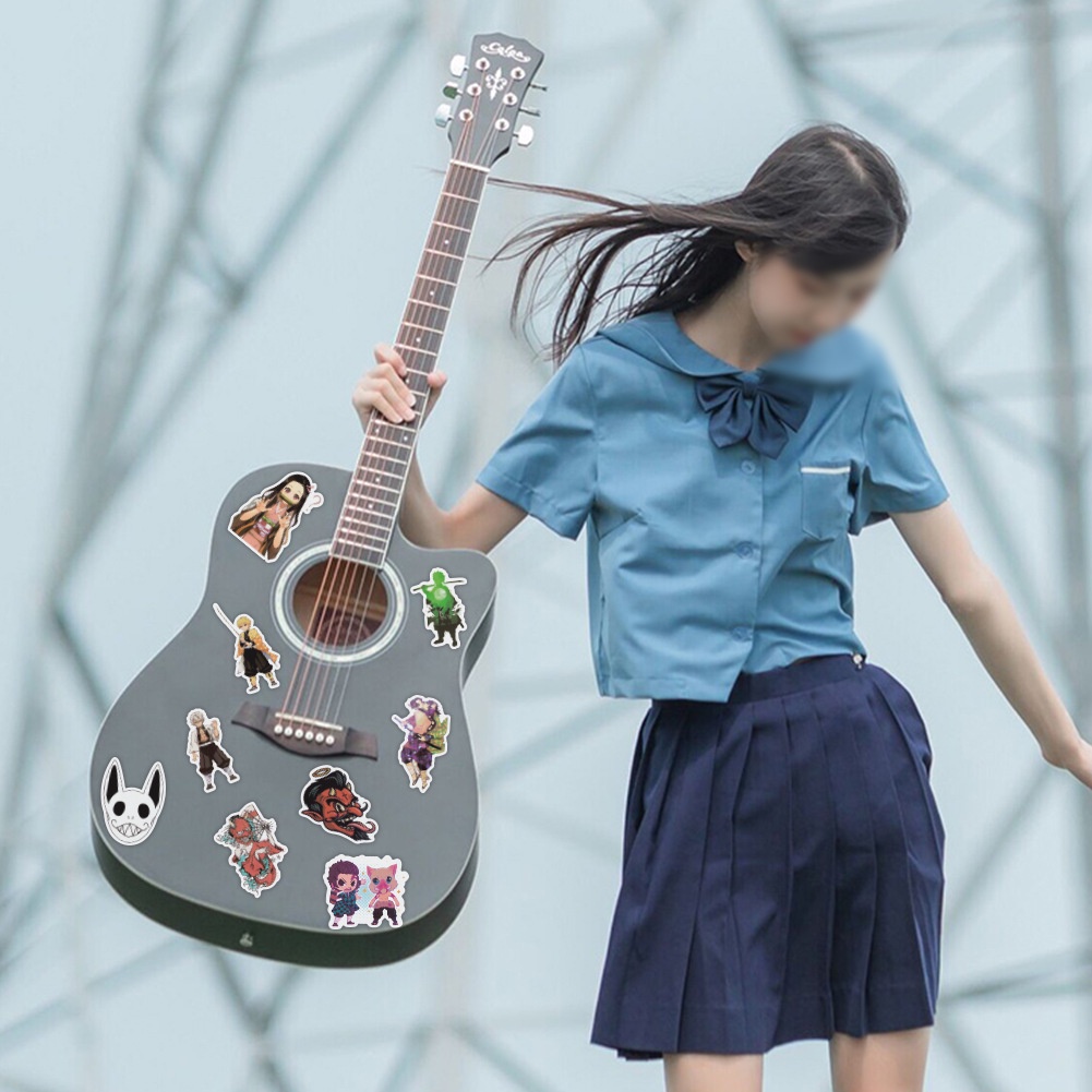 50/ 100/ 200/ 300/ 400 Miếng dán trang trí xe hơi/ ván trượt / xe máy/ xe đạp/ hành lý họa tiết hoạt hình Demon Slayer