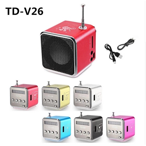 Loa Bluetooth Td-V26 Hỗ Trợ Thẻ Nhớ / Usb / Đài Fm