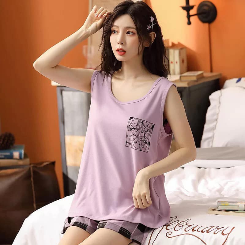 Y45939 - Bộ mặc nhà nữ sát nách hàng nhập