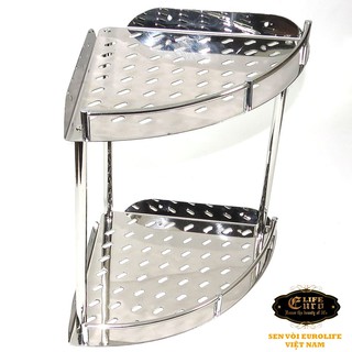 Kệ góc 2 tầng Inox Eurolife EL-KG201 (Trắng bạc)