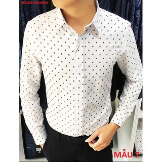 CAO CẤP Áo Sơ Mi Nam Họa Tiết KATE HÀN QUỐC