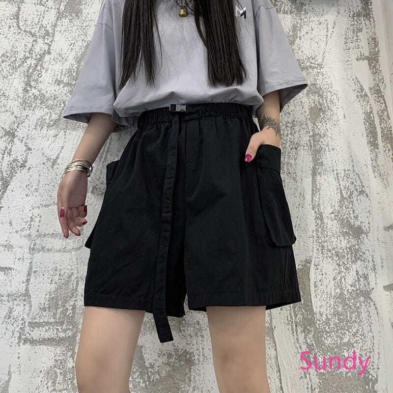 Quần short lưng cao ống rộng phong cách Hàn Quốc dành cho Nữ