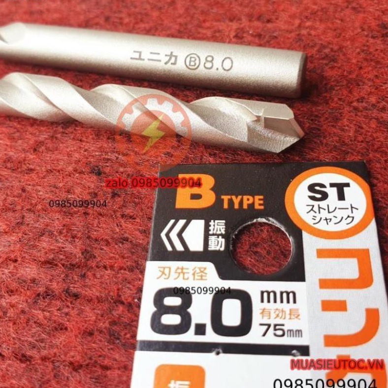 Mũi khoan bê tông có búa đuôi tròn Unika B khoan đá bê tông tường gạch 3 3.2 3.4 3.5 3.8 4.0 4.5 5.0 5.5 6.0 6.5 mm