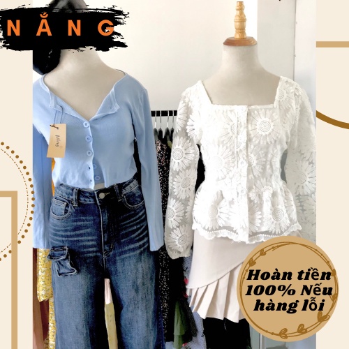 Áo len nữ, Áo khoác nữ cadigan màu xanh ngọc phong cách Hàn Quốc
