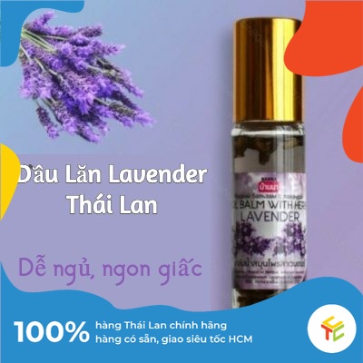 Dầu Lăn Lavender giúp cải thiện giấc ngủ Banna Oil Balm With Herb Lavender 10ml Thái Lan chính hãng