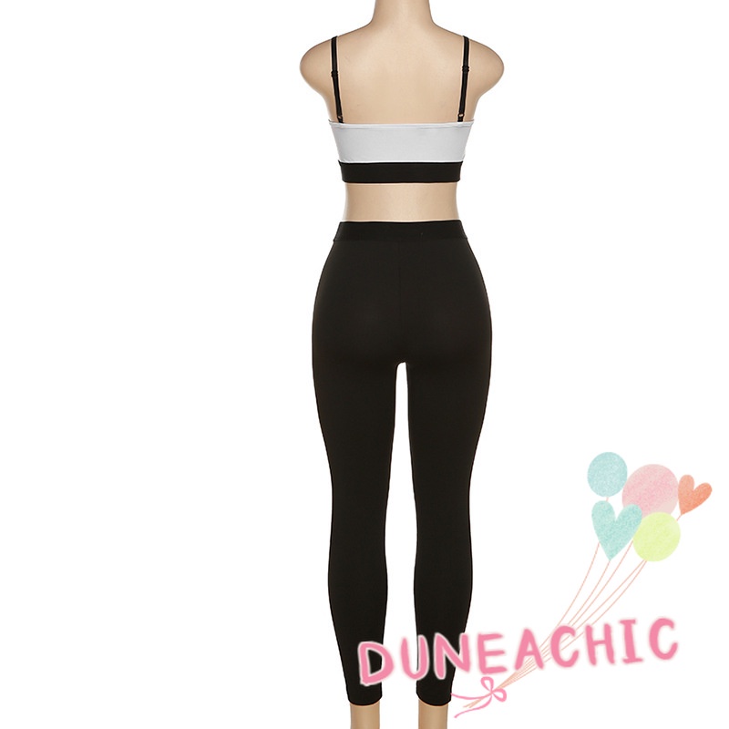 DUNEA Set Đồ Thể Thao Gồm Áo Hai Dây Và Quần Bó Sát Thời Trang Dành Cho Nữ