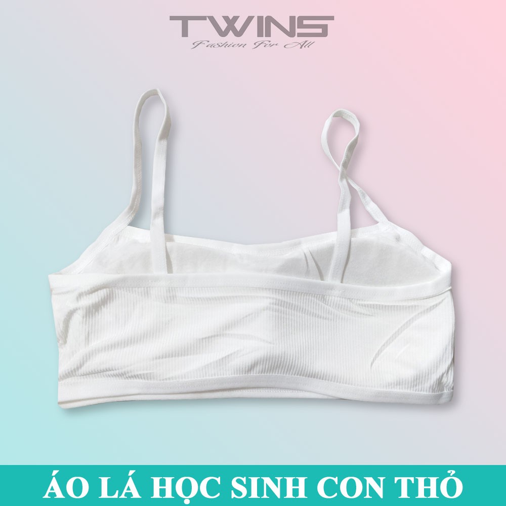 Áo lá học sinh cotton 2 dây kèm mút đệm hình con thỏ cho bé gái mới lớn dậy thì cấp 1, cấp 2, cấp 3 mềm mịn thoáng mát