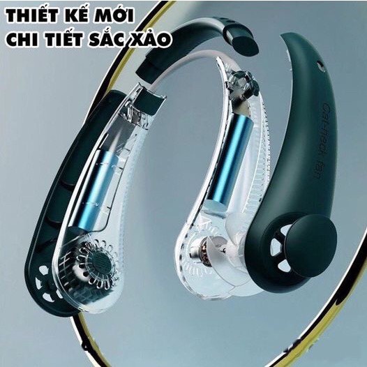 [ BH_6 THÁNG ] Quạt Đeo Cổ USB Mini Tích Điện Không Cánh Tiện Lợi, Gió Mạnh Cực Mát Cho Mùa Hè.