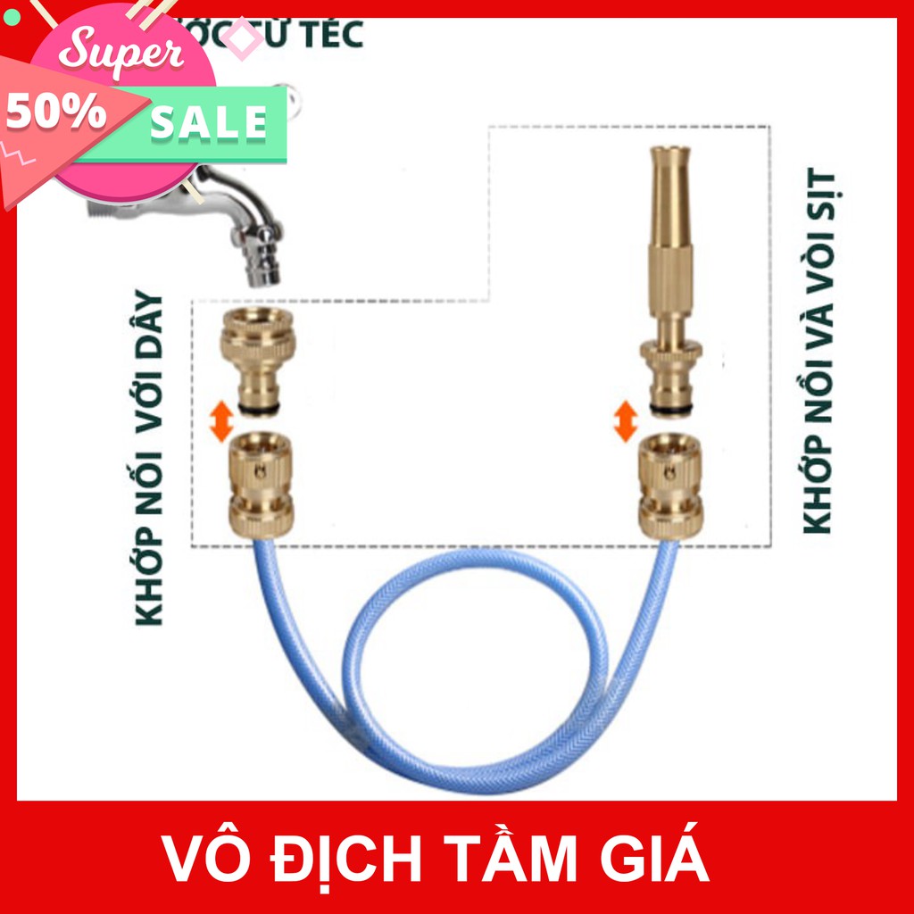 Đầu vòi xịt tăng áp, áp lực cao mini bằng đồng, nhỏ nhưng có võ, đa ăng: vệ sinh, rửa xe, tưới cây (Hàng có Sẵn)  sỉ mua