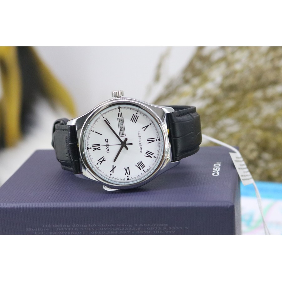 Đồng hồ nam Casio MTP-V006L-7BUDF chống nước độ sâu 50m - Dây da màu đen - Mặt số la | BigBuy360 - bigbuy360.vn