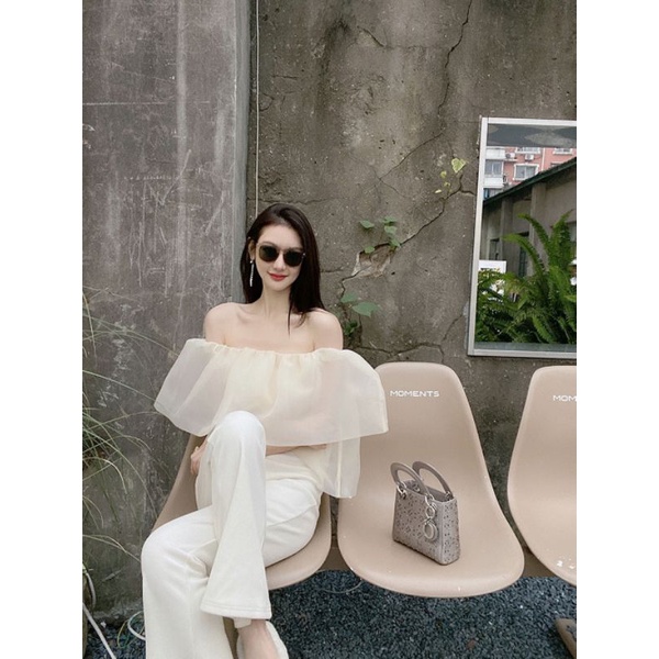 (SẴN) Lala Clothing Áo trễ vai voan Hàn M200