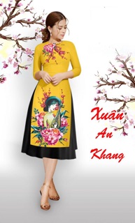 Áo dài gấm mẹ và bé