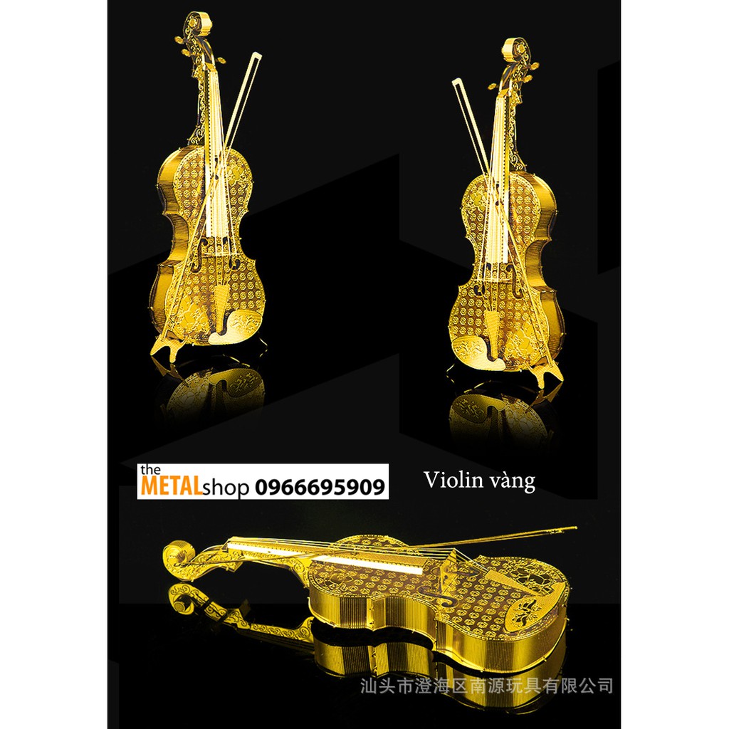 Mô Hình Lắp Ráp 3d kim loại nhạc cụ vàng
