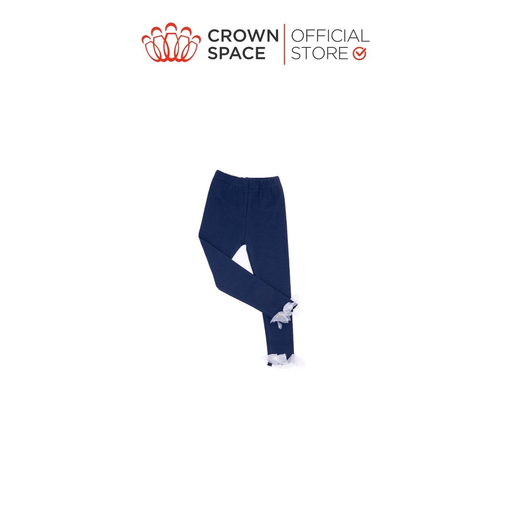 Quần Legging Bé Gái Crown Space Cao Cấp CKGL5611404 -  Họa Tiết Phối Ren Chất Vải Ôm Co Dãn Cực Tốt- Size 13kg đến 33