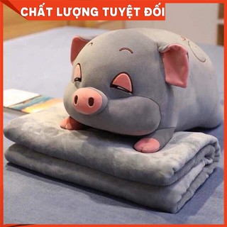 Bộ chăn gối mềm hình con lợn kute