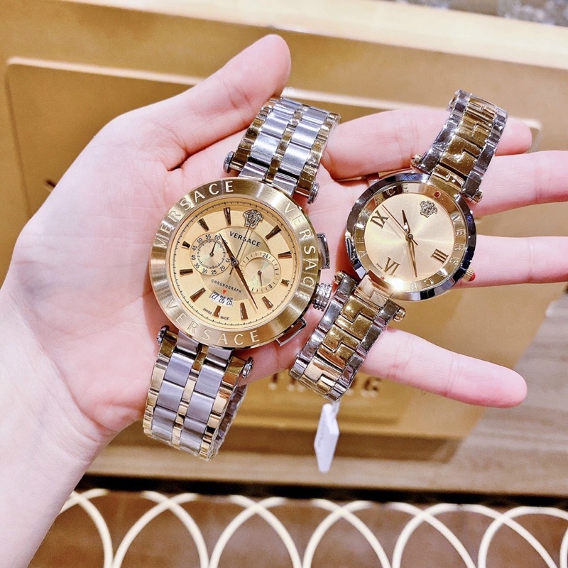 Đồng hồ thời trang versace cặp cao cấp nam nữ cực đẹp LUTOS WATCH