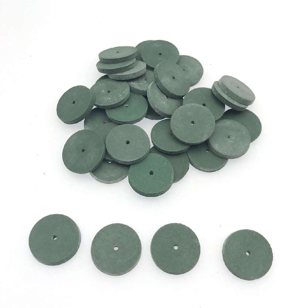 Bộ 100 miếng chà nhám hình bánh xe bằng cao su silicon dùng để chăm sóc răng/ trang sức