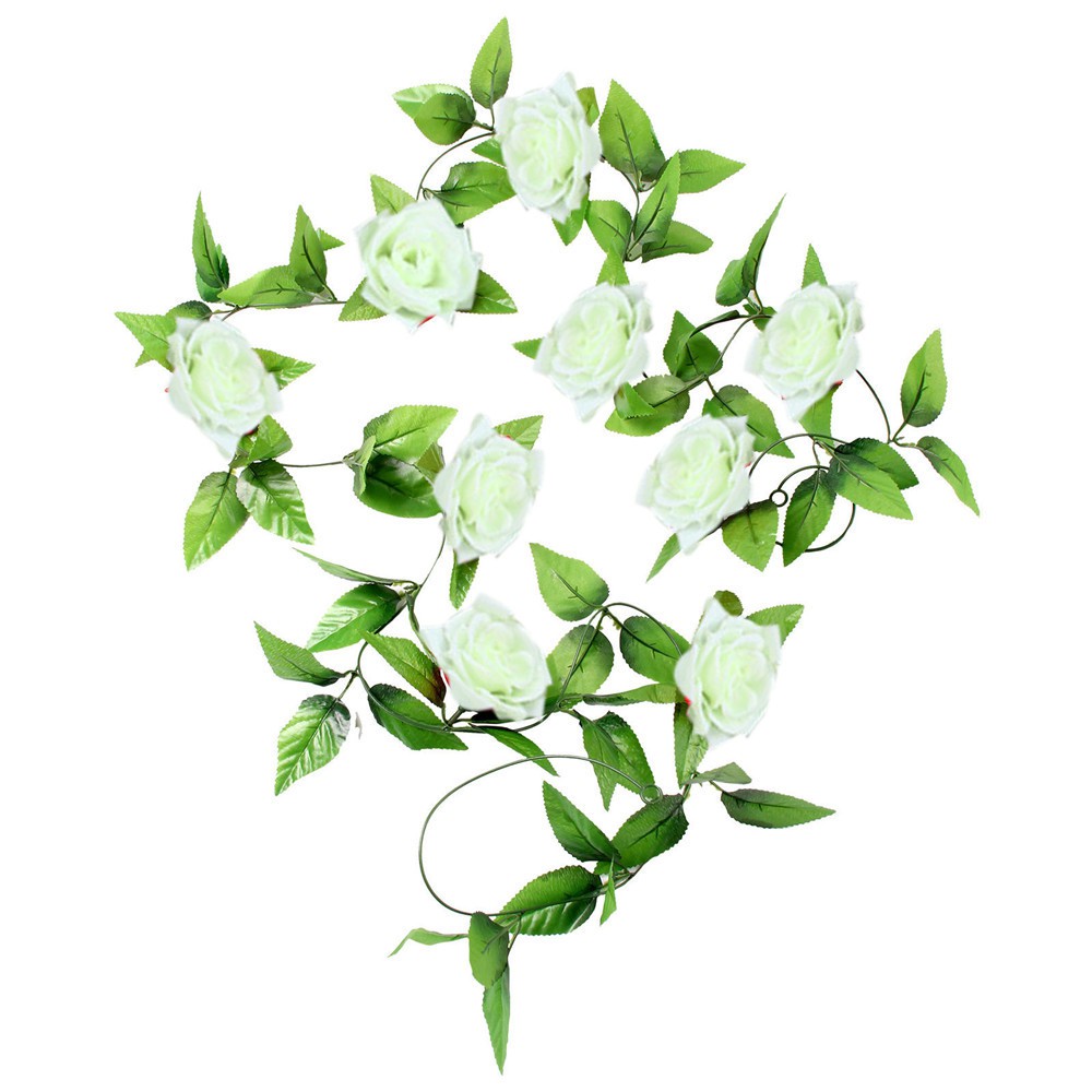 Dây leo hoa hồng nhân tạo bằng vải lụa dùng trong trang trí