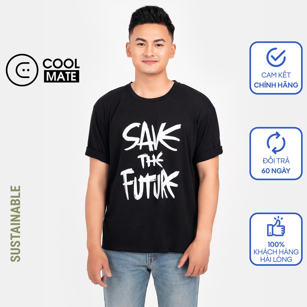 Áo thun OVERSIZE in Save The Future CLEAN VIETNAM - màu Đen - thương hiệu Coolmate CW
