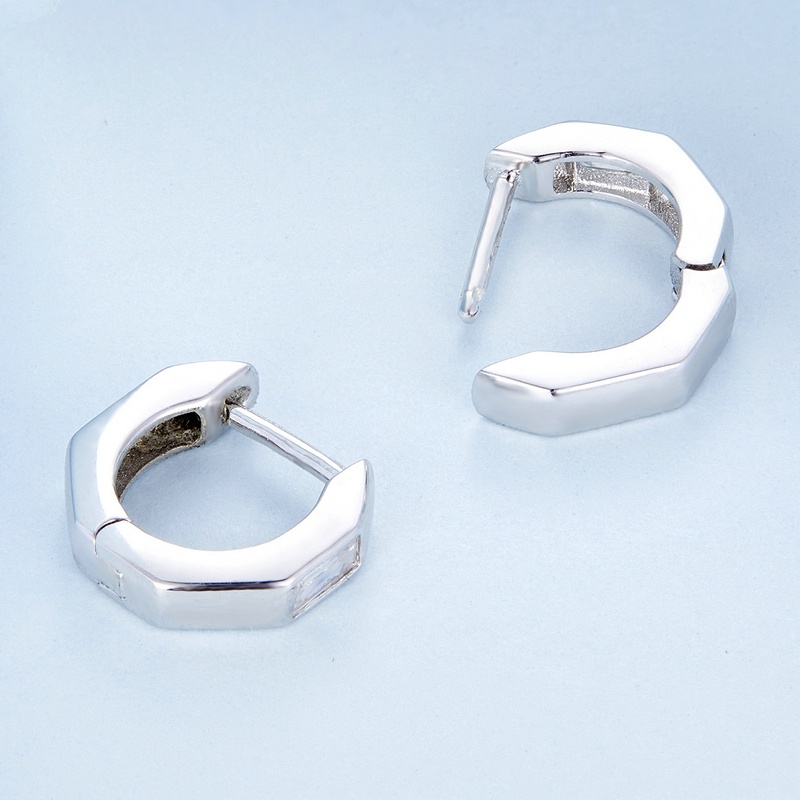 BAMOER Bông Tai Bạc 925 HìNh Vuông ThờI Trang