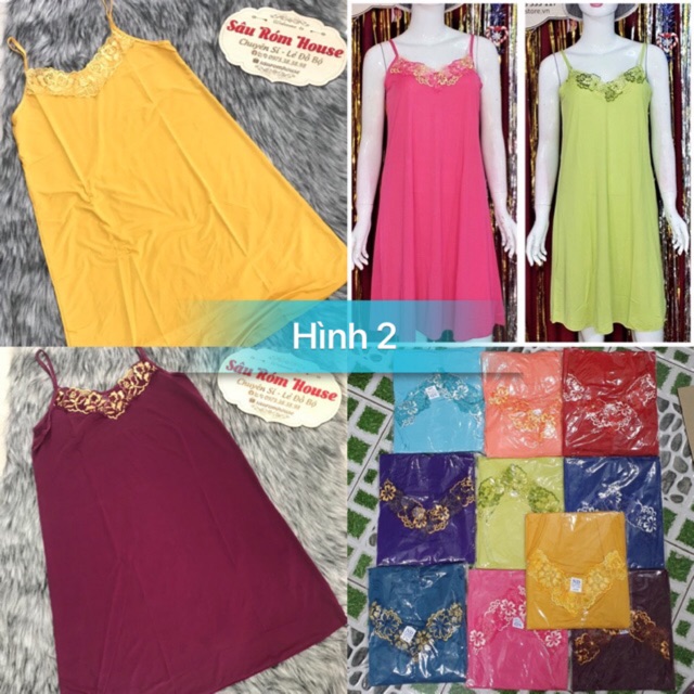 Đầm ngủ thun lạnh sz 40-55kg ( nhiều mẫu)
