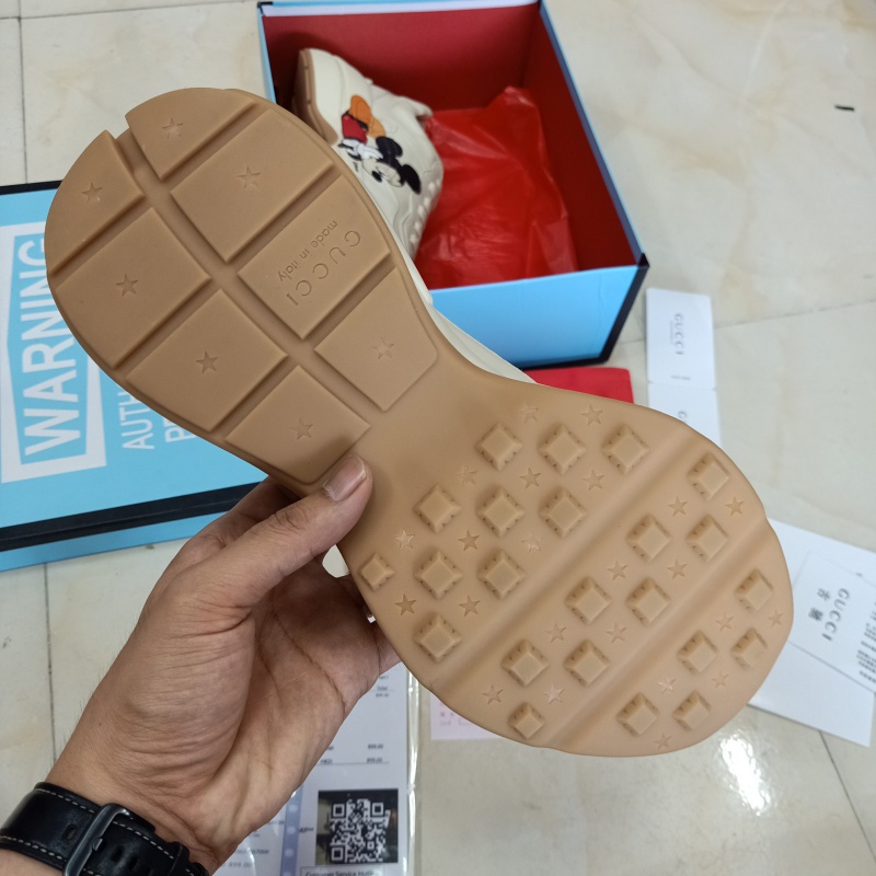 Giày Gucci Rhyton Mickey Disney Đế Nâu 2 Lớp Cao Cấp