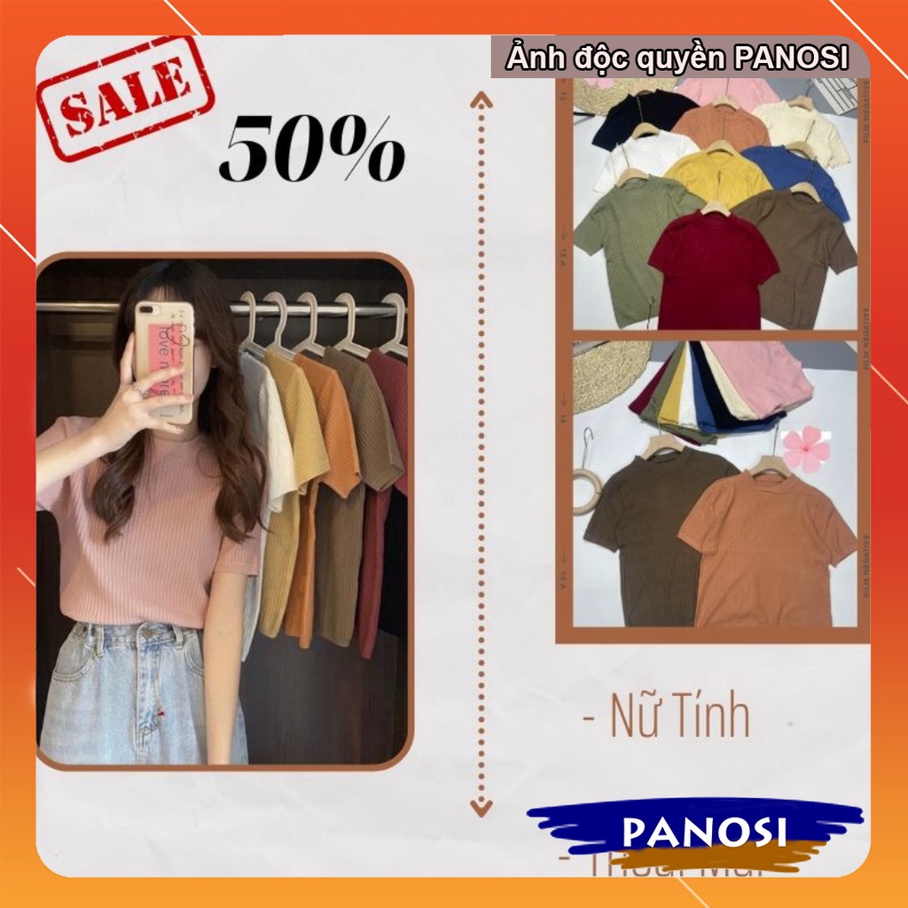 Áo len nữ hàn quốc áo len tăm ngắn tay trơn basic chất đẹp Quảng Châu PANOSI - Mã A454 | BigBuy360 - bigbuy360.vn