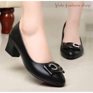 [Hình thật] M20 Giày cao gót nữ da lì đế 4cm siêu mềm êm chân