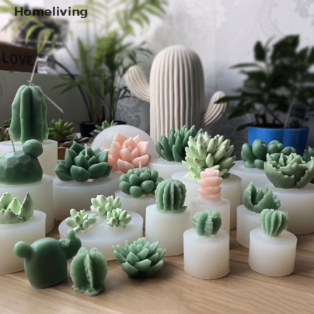 Khuôn Silicone Làm Nến Xà Phòng Hình Chậu Cây 3D DIY