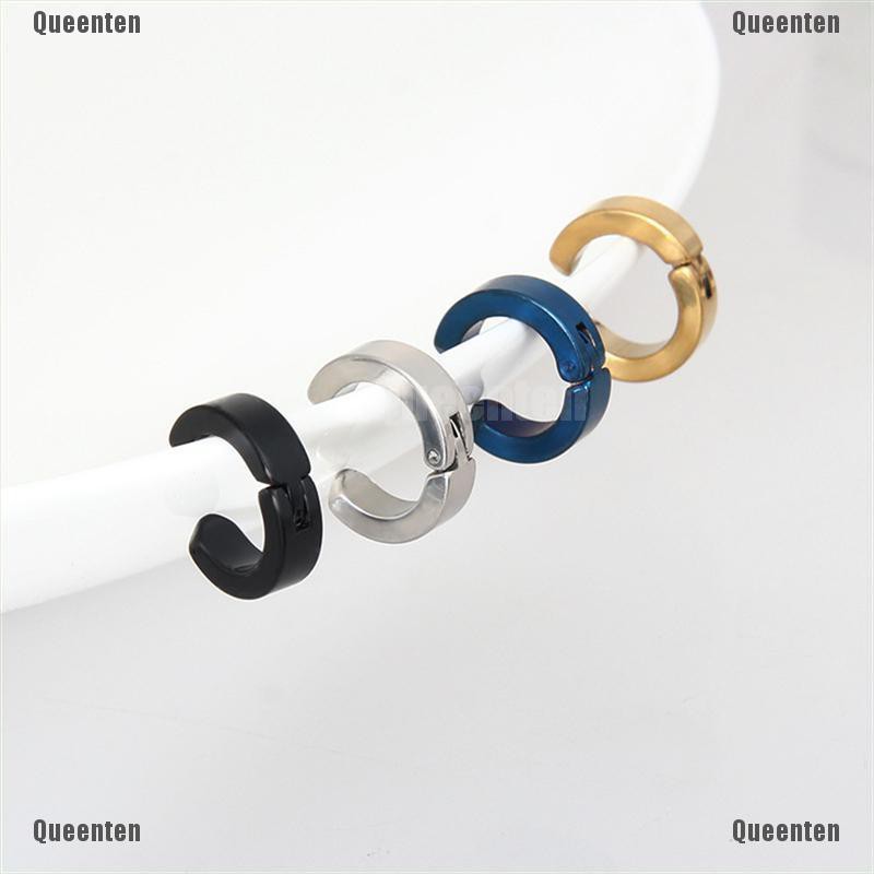 ★Queen★1 Pair PUNK Men Women Hoop Ear Stud Stainless Steel Earring Hoop Piercing