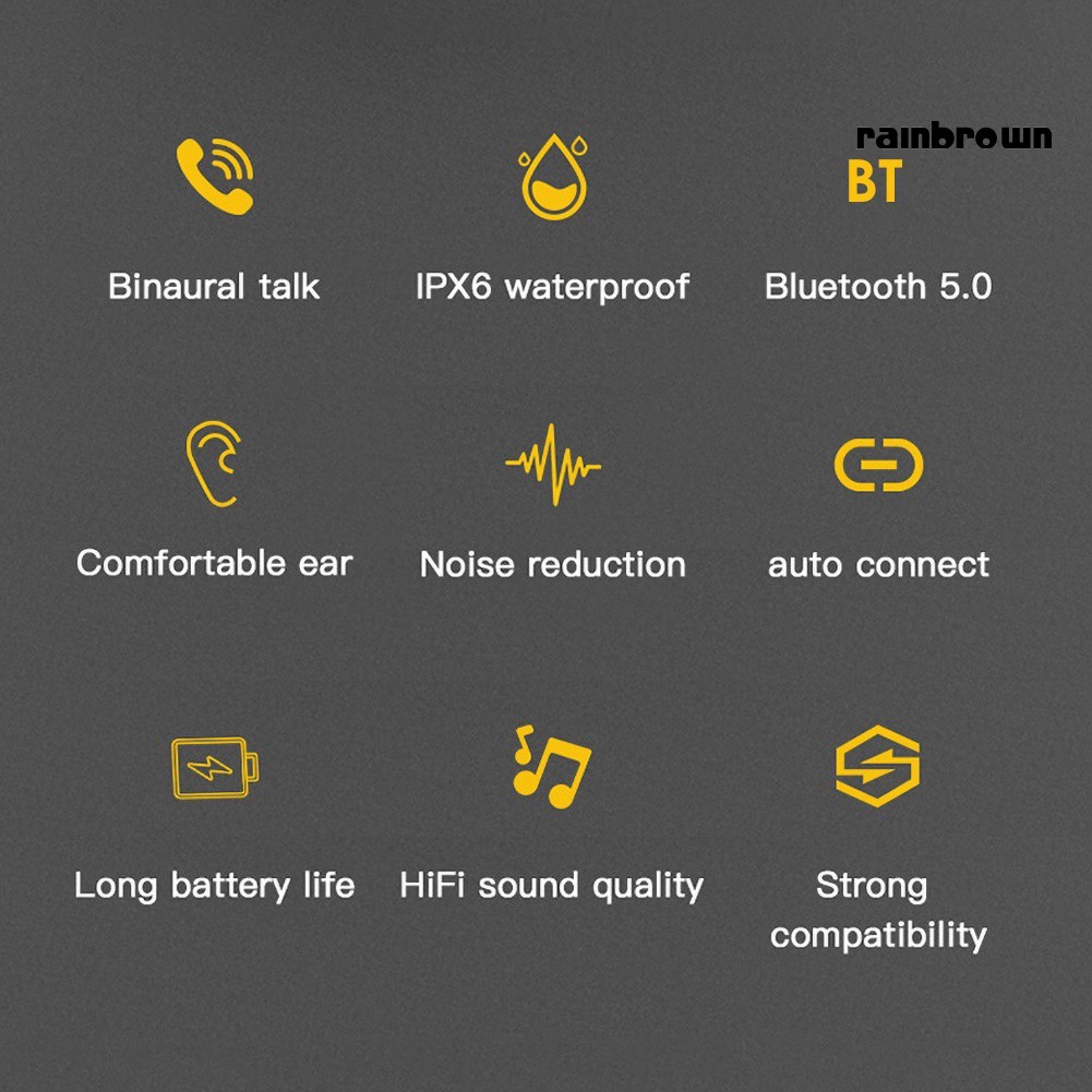 Tai Nghe Bluetooth 5.0 Âm Thanh Hifi Chống Thấm Nước / Rej / L13 Tws