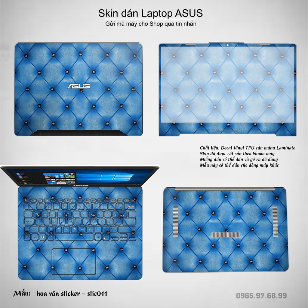 Skin dán Laptop Asus in hình Hoa văn sticker _nhiều mẫu 2 (inbox mã máy cho Shop)