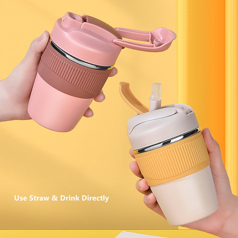 Cốc Đựng Nước Giữ Nhiệt Bằng Thép Không Gỉ Hai Lớp 350Ml/480ml Kiểu Dáng Thời Trang Dùng Khi Đi Du Lịch