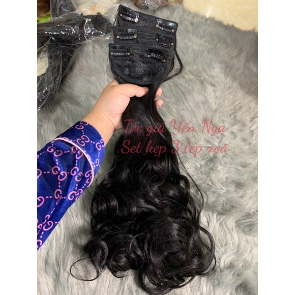 Set 3 tép nhỏ kẹp dải tóc giả xoăn dợn- Kèm Video và hình thật.