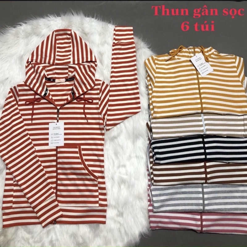 Áo Khoác Phối Sọc ‼️FREESHIP‼️ Chất Liệu Gân Ý Cao Cấp Phối Sọc Trẻ Trung Dành Cho Nữ
